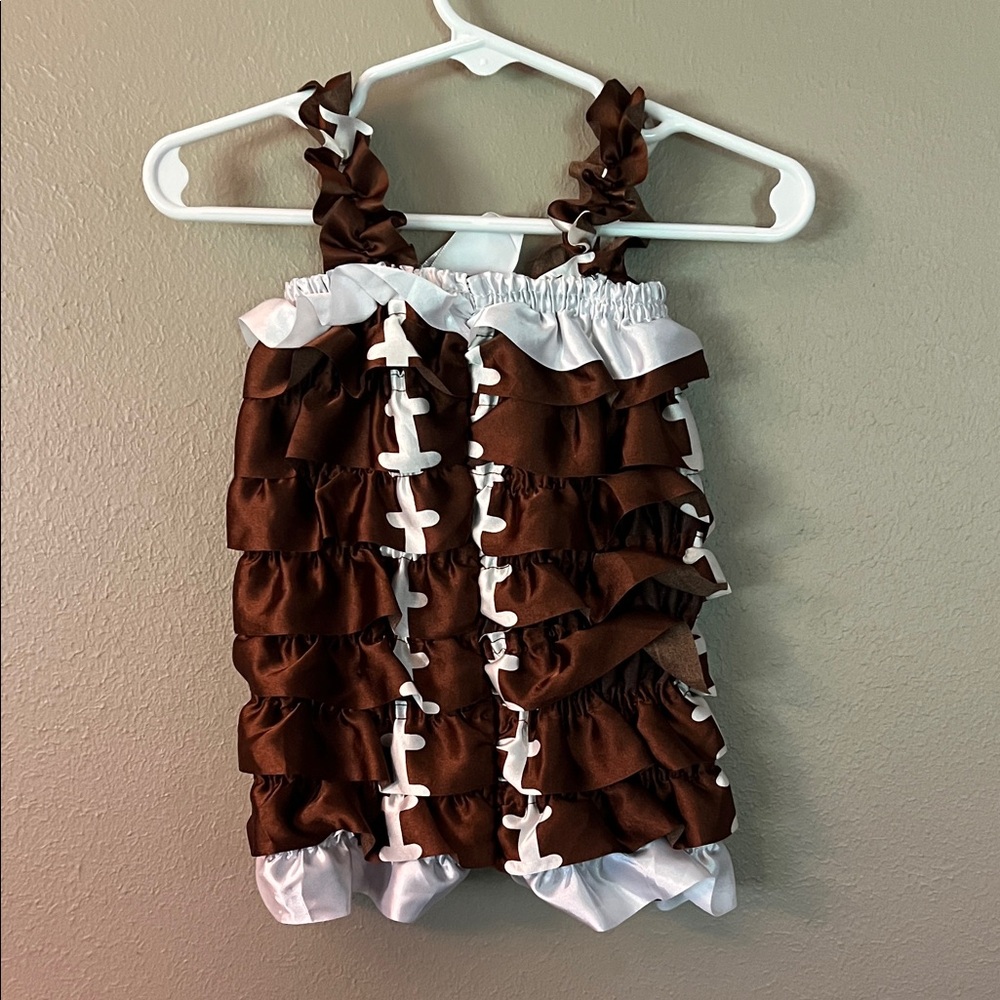 Football Ruffled Kids One Piece - Picture 2 of 3